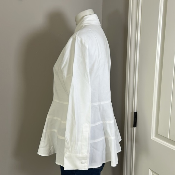 Tuckernuck POMANDER PLACE Ashlen Blouse White Long Sleeve Fit Flare Sz S NEW - Picture 7 of 15